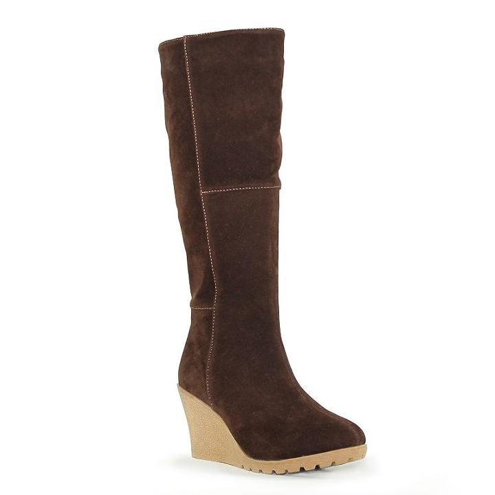 Oliver Miller Thompson Women's Patchwork Knee-high Wedge Boots, Girl's, Size: 10, Brown