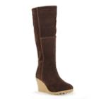 Oliver Miller Thompson Women's Patchwork Knee-high Wedge Boots, Girl's, Size: 10, Brown