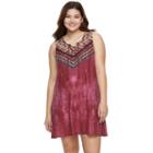 Juniors' Plus Size About A Girl Lace-up Swing Dress, Size: 2xl, Purple Oth