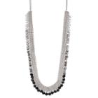 Simply Vera Vera Wang Long Ombre Shaky Bead Mesh Necklace, Women's, Black