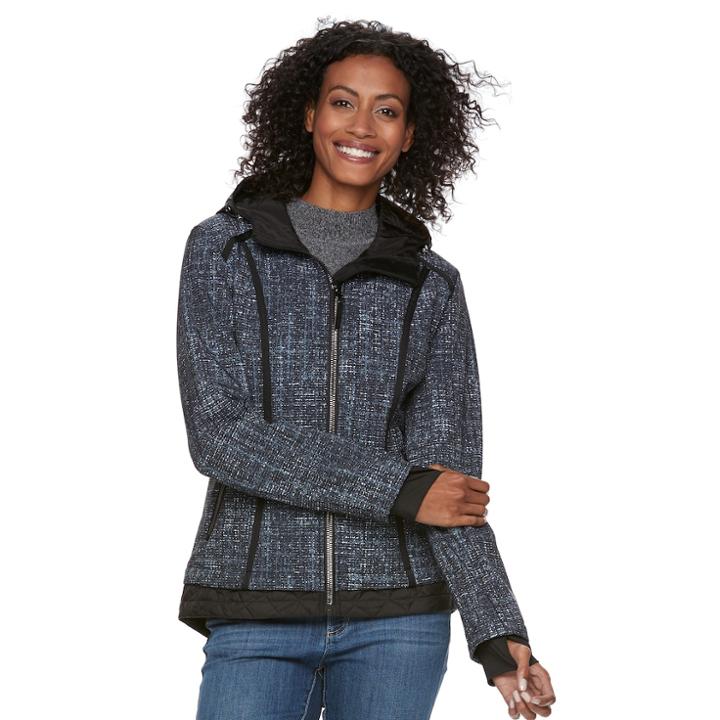 Women's Free Country Quilted Softshell Jacket, Size: Large, Black