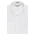 Men's Van Heusen Fitted Athletic Solid Lux Sateen No Iron Spread Collar Dress Shirt, Size: 15.5-34/35, White