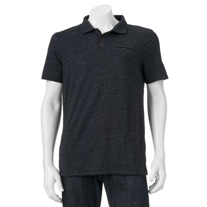 Big & Tall Rock & Republic Classic-fit Heathered Nep Polo, Men's, Size: Xxl Tall, Black