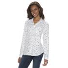 Juniors' So&reg; Twill Button Down Shirt, Girl's, Size: Large, White