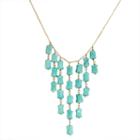 14k Gold Turquoise Bib Necklace, Women's, Size: 17, Blue