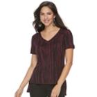 Women's Rock & Republic&reg; V-neck Tee, Size: Xs, Purple