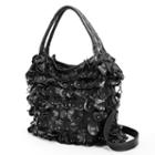 Amerileather Peacock Leather Convertible Shopper, Women's, Black