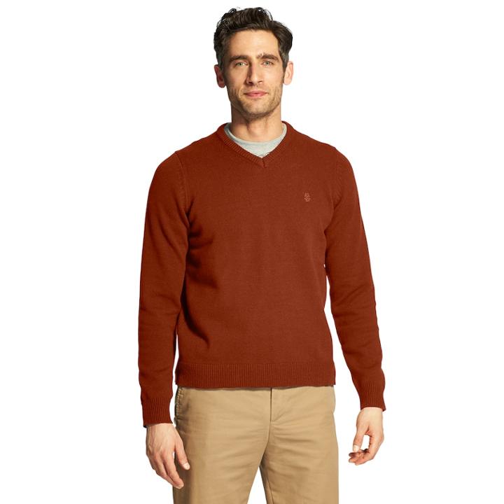 Men's Izod Premium Essentials Classic-fit V-neck Sweater, Size: Medium, Red