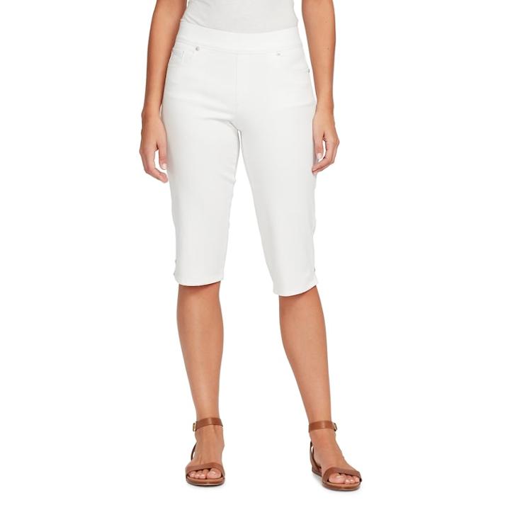 Women's Gloria Vanderbilt Avery Pull-on Skimmer Capris, Size: 8, White