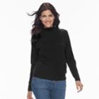 Petite Napa Valley Mockneck Sweater, Women's, Size: S Petite, Black