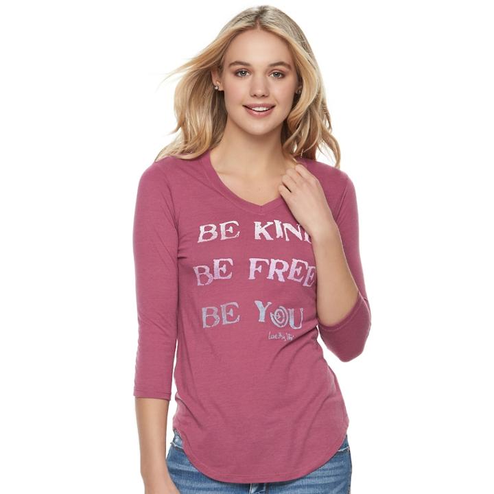 Juniors' Love This Life Be You Graphic Tee, Teens, Size: Small, Brt Purple