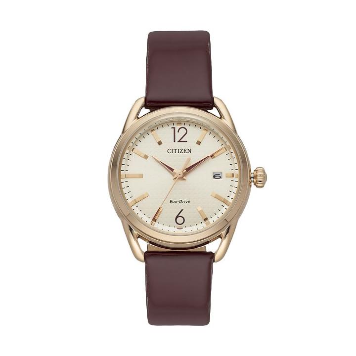 Drive From Citizen Eco-drive Women's Ltr Leather Watch - Fe6083-05p, Size: Medium, Red