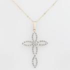 Diamond Mystique 18k Gold-over-silver Diamond Accent Cross Pendant, Adult Unisex, Size: 18, Yellow