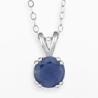 Sterling Silver Sapphire Pendant, Women's, Size: 18, Blue