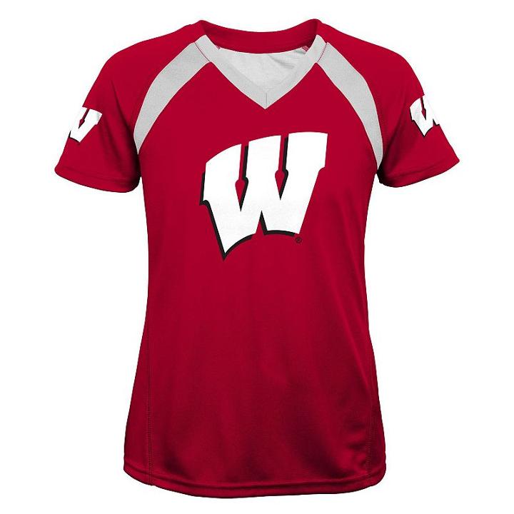 Girls 7-16 Wisconsin Badgers Fashion Tee, Girl's, Size: Xl(16), Red