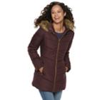 Juniors' Pink Envelope Faux-fur Puffer Jacket, Teens, Size: Xl, Purple