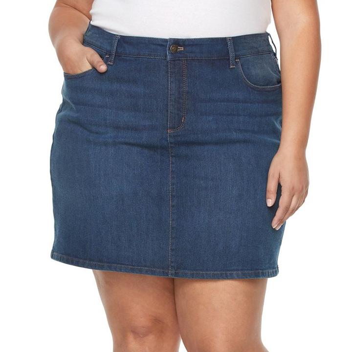 Plus Size Croft & Barrow&reg; Essential Jean Skort, Women's, Size: 16 W, Med Blue