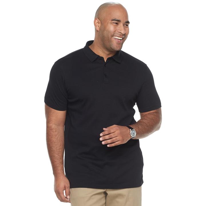 Big & Tall Apt. 9&reg; Regular-fit Soft Touch Stretch Interlock Polo, Men's, Size: 3xl Tall, Black