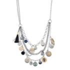 Simply Vera Vera Wang Tri Tone Charm Multi Strand Necklace, Women's, Multicolor