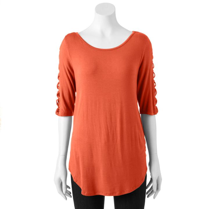 Women's French Laundry Crisscross Tee, Size: Small, Drk Orange