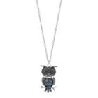 Mudd&reg; Blue Owl Pendant Necklace, Women's, Silver