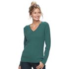 Women's Croft & Barrow&reg; Cable-knit Sweater, Size: Xs, Green