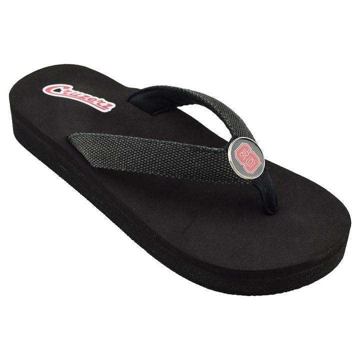 Women's North Carolina State Wolfpack Venice Beach Flip-flops, Size: 9, Black