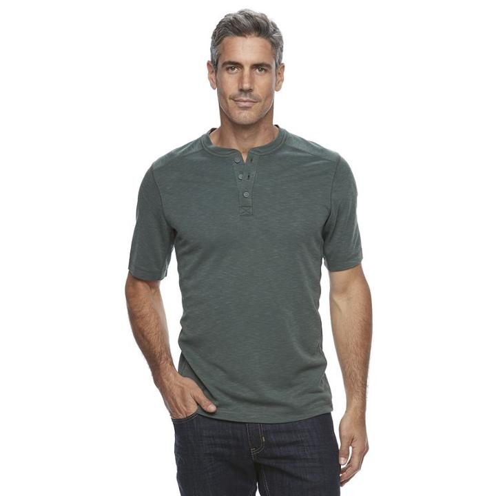 Men's Croft & Barrow&reg; Classic-fit Outdoor Performance Henley, Size: Large, Green