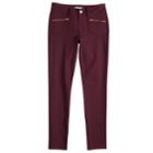 Girls' 7-16 Mudd&reg; Zipper-pocket Ponte Skinny Pants, Size: 10, Red