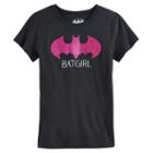 Girls 7-16 Dc Comics Batgirl Glitter Logo Graphic Tee, Size: Xl, Black