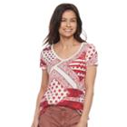 Petite Sonoma Goods For Life&trade; Double-v-neck Tee, Women's, Size: Xl Petite, White Oth