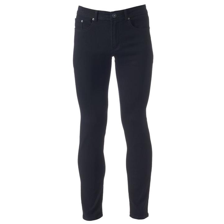 Men's Dusted Straight-leg Stretch Jeans, Size: 34x32, Black