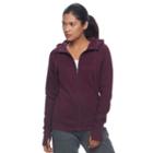 Petite Tek Gear&reg; Ribbed Fleece Zip-up Jacket, Women's, Size: M Petite, Drk Purple