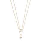 Lc Lauren Conrad Simulated Pearl & Cross Pendant Necklace Set, Women's, Gold