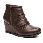 Kisses By 2 Lips Too Too Neve Women's Wedge Ankle Booties, Girl's, Size: 7, Brown