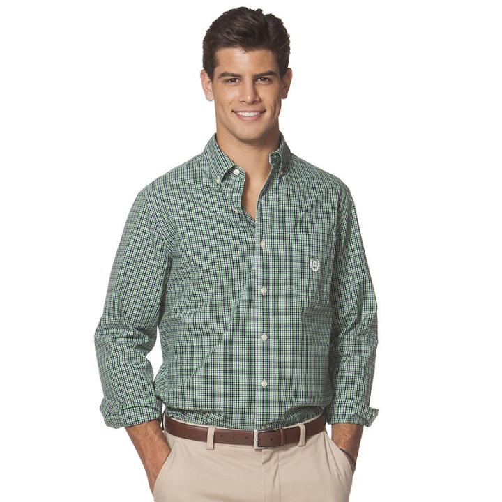 Men's Chaps Classic-fit Plaid Easy-care Button-down Shirt, Size: Xl, Green