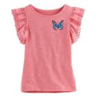 Girls 4-12 Sonoma Goods For Life&trade; Eyelet Flutter-sleeved Top, Girl's, Size: 12, Med Pink