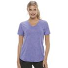 Women's Tek Gear&reg; Easy Burnout V-neck Yoga Tee, Size: Xs, Med Purple