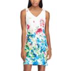 Women's Chaps Floral Shift Dress, Size: 10, White