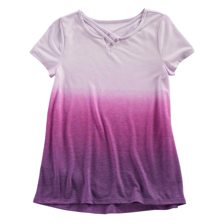 Girls 7-16 & Plus Size Mudd&reg; Cage Front Tee, Size: 10, Lt Purple