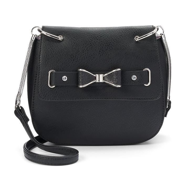 Candie's&reg; Sabrina Crossbody Saddle Bag, Women's, Grey