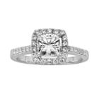 Forever Brilliant Cushion-cut Lab-created Moissanite Engagement Ring In 14k White Gold (1 4/9 Ct. T.w.), Women's, Size: 6