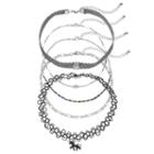 Mudd&reg; Lace & Unicorn Tattoo Choker Necklace Set, Women's, Silver
