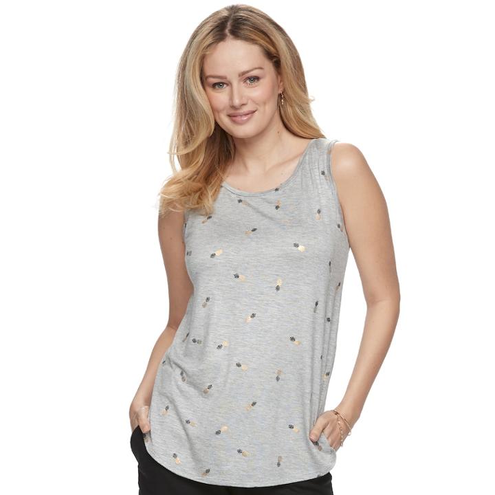 Women's Apt. 9&reg; Embellished Tank, Size: Medium, Med Grey
