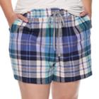 Plus Size Sonoma Goods For Life&trade; Printed Flannel Shorts, Women's, Size: 3xl, Dark Blue