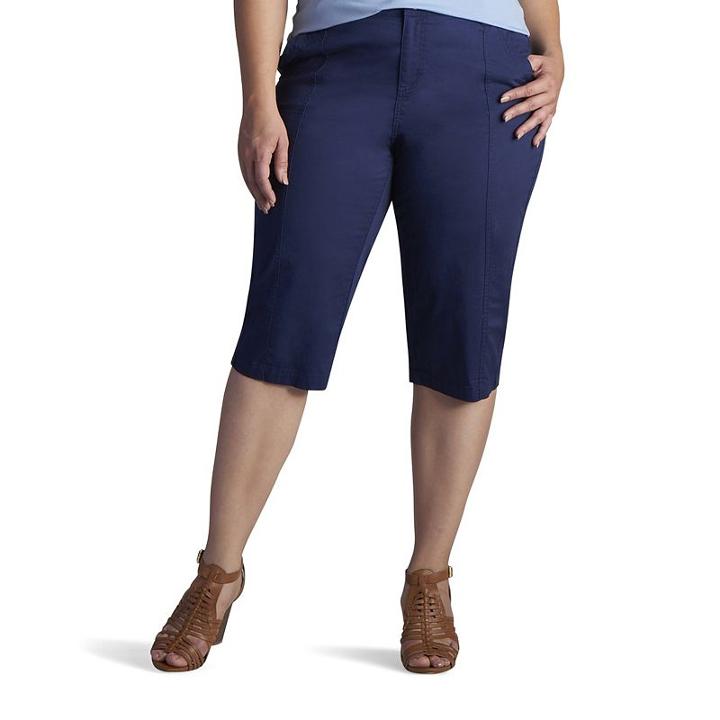 Plus Size Lee Lorelie Skimmer Capris, Women's, Size: 18 - Regular, Dark Blue
