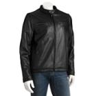 Dockers&reg; Leather Motorcycle Racer Jacket - Men, Size: Large, Black
