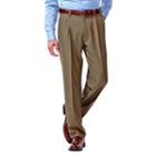 Big & Tall Haggar&reg; Eclo&trade; Stria No-iron Classic-fit Comfort Waist Pleated Dress Pants, Men's, Size: 54x32, Dark Beige