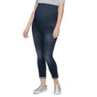 Maternity A:glow Belly Panel Faded Capri Jeans, Women's, Size: 18-mat, Dark Blue
