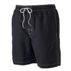 Men's Croft & Barrow&reg; Solid Microfiber Swim Trunks, Size: Xl, Oxford